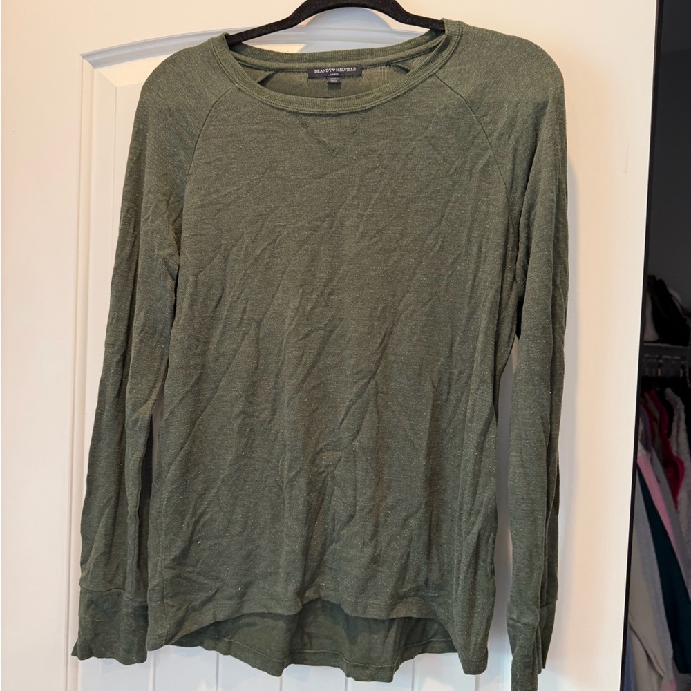 Brandy Melville Olive Green Knit Top